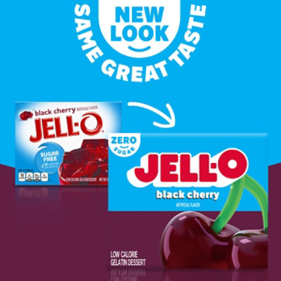 Jell-O Black Cherry Artificially Flavored Zero Sugar Low Calorie Gelatin Dessert Mix - 0.3 Oz - Image 2