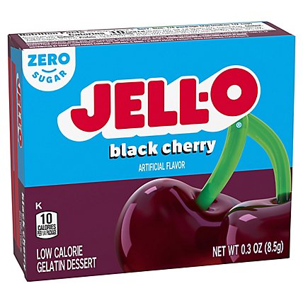 Jell-O Black Cherry Sugar Free Gelatin Dessert Mix Box - 0.3 Oz - Image 6