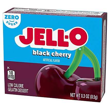 Jell-O Black Cherry Sugar Free Gelatin Dessert Mix Box - 0.3 Oz - Image 7