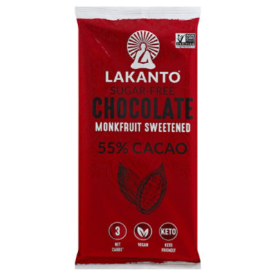 Lakanto 55% Cacao Monkfruit Chocolate Bar - 3 Oz - Image 1