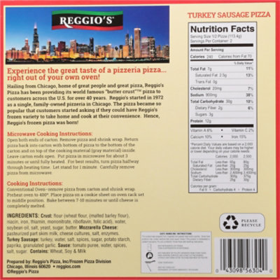 Reggios Pizza Microwaveable Turkey Sausage Frozen - 7 Oz - Image 6