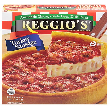 Reggios Pizza Single Serve Deep Dish Turkey Sausage Frozen - 13 Oz - Image 2