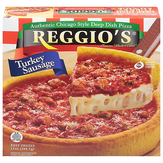 Reggios Pizza Single Serve Deep Dish Turkey Sausage Frozen - 13 Oz