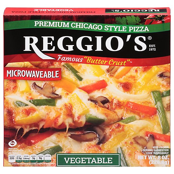 Reggios Pizza Microwaveable Grilled Vegetable Frozen - 7 Oz