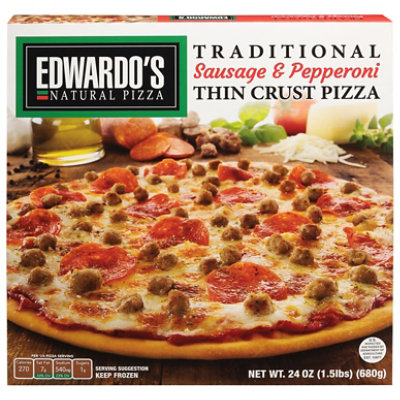 Edwardos Pizza Traditional Thin Crust Sausage Frozen - 24.3 Oz - Image 3