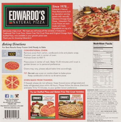 Edwardos Pizza Traditional Thin Crust Sausage Frozen - 24.3 Oz - Image 6