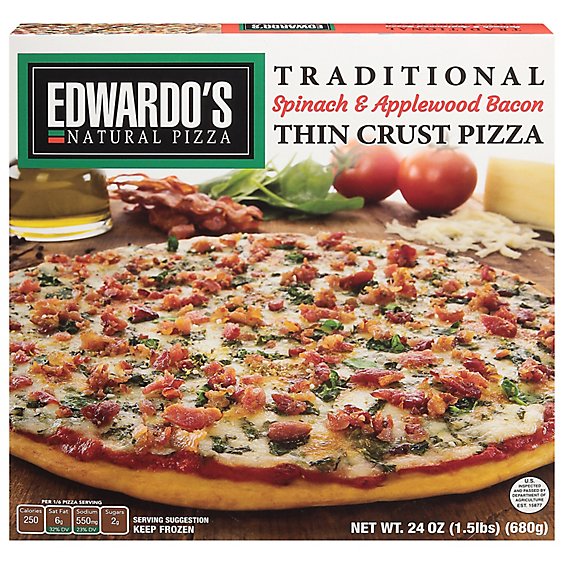 Edwardos Pizza Traditional Thin Crust Sinach Frozen - 24.1 Oz