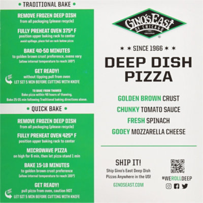 Ginos Pizza Spinach & Cheese Frozen - 32 Oz - Image 5