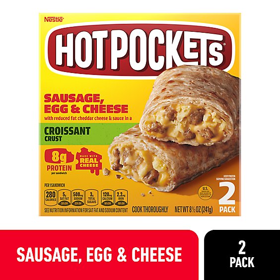 Hot Pockets Croissant Crust Sausage Egg And Cheese Sandwich - 2 Count