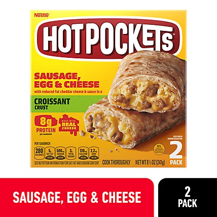 Hot Pockets Croissant Crust Sausage Egg And Cheese Sandwich - 2 Count - Image 1
