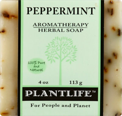 Plantlife Peppermint 100% Pure & Natural Aromatherapy Herbal Soap, 4 Oz - 4 Oz - Image 2