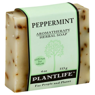 Plantlife Peppermint 100% Pure & Natural Aromatherapy Herbal Soap, 4 Oz - 4 Oz - Image 1