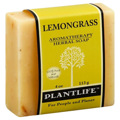 Plantlife Lemongrass 100% Pure & Natural Aromatherapy Herbal Soap, 4 Oz - 4 Oz - Image 1