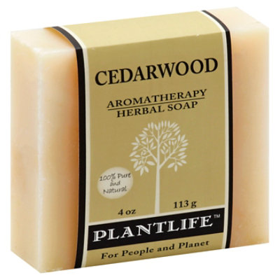 Plantlife Cedarwood 100% Pure & Natural Aromatherapy Herbal Soap, 4 Oz - 4 Oz - Image 1