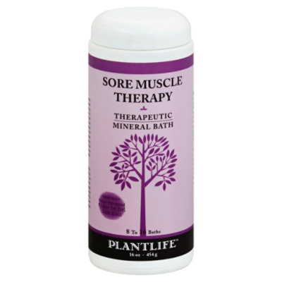 Plantlife Therapeutic Mineral Bath Salt Sore Muscle, 16 Oz - 16 Oz - Image 1