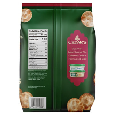Cedars Sesame Pita Chip - 6 Oz - Image 5