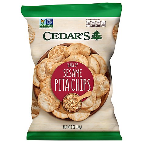 Cedars Sesame Pita Chip - 6 Oz