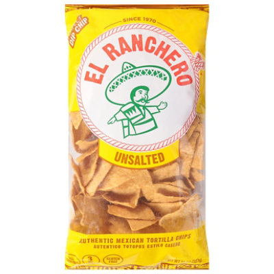 El Ranchero Unsalted Authentic Mexican Tortilla Chips - 14 Oz - Image 1