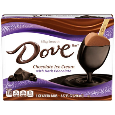 DOVE Chocolate Ice Cream Bars Coated With Dark Chocolate Dessert - 3 Count - Image 2