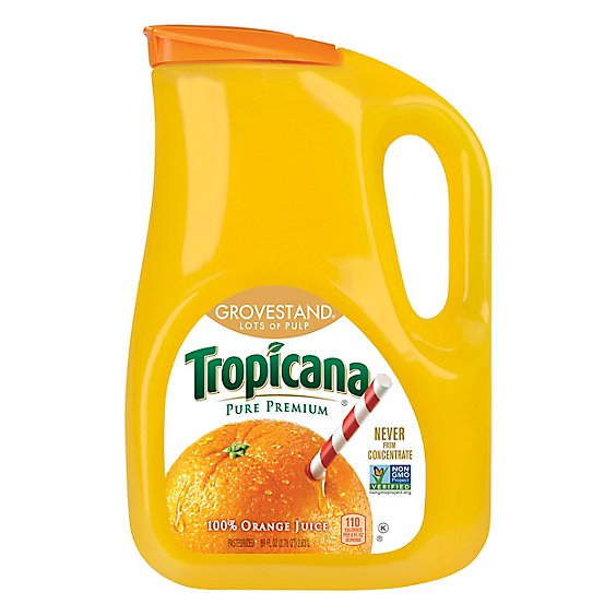 Tropicana Juice Orange Pure Premium Grovestand With Pulp Chilled - 89 Fl. Oz.