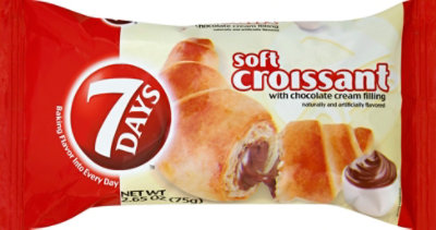 7Days Soft Croissant, Chocolate, On The Go Breakfast, Individually Wrapped, 2.65 Ounce
