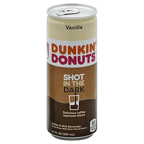 Dunkin Donuts Iced Coffee Beverage Espresso Shot In The Dark Vanilla - 8.1 Fl. Oz.
