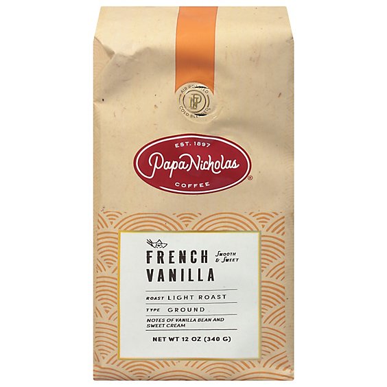 Papanicholas French Vanilla Ground Coffee - 12 Oz