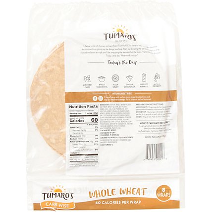 Tumaros Wrap Low Carb Whl Wht - 8Count - Image 6