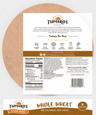 Tumaros Wrap Low Carb Whl Wht - 8Count - Image 5