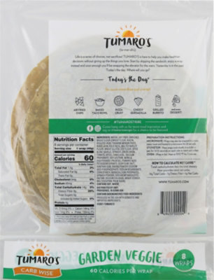 Tumaros Wrap Low Carb Grdn Veggie - 8Piece - Image 5