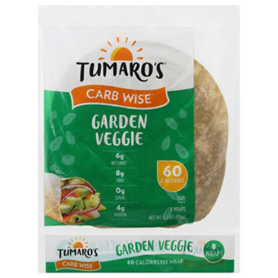 Tumaros Wrap Low Carb Grdn Veggie - 8Piece - Image 1