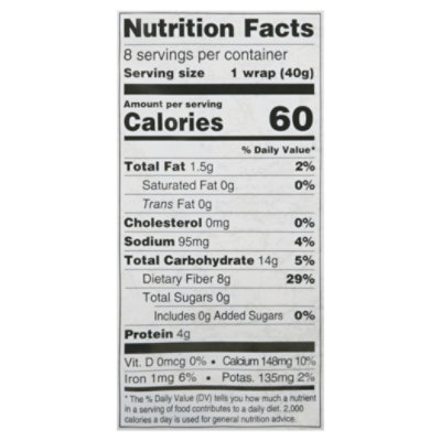 Tumaros Wrap Low Carb Grdn Veggie - 8Piece - Image 3