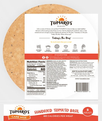 Tumaros Tortillas Low Carbs Multigrain - 8 Count - Image 5