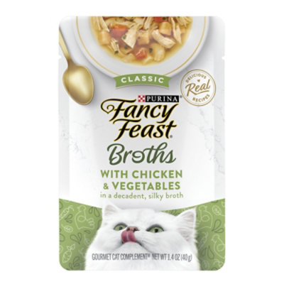 Fancy Feast Broths Chicken And Vegetables Cat Wet Food - 1.4 Oz - Image 1