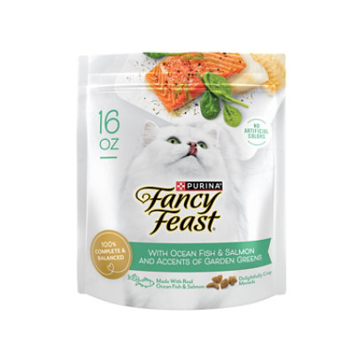 Fancy Feast Ocean Fish And Salmon And Accents Of Garden Greens Cat Dry Food - 16 Oz - Image 1