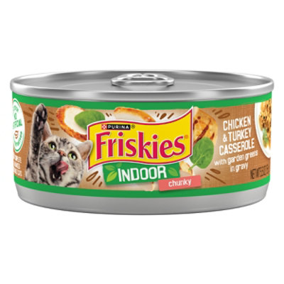 Friskies Cat Food Wet Indoor Chicken & Turkey With Garden Greens - 5.5 Oz - Image 1