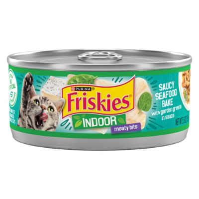 Friskies Cat Food Wet Indoor Seafood With Garden Greens - 5.5 Oz - Image 1