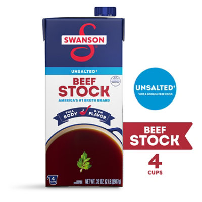 Swanson Unsalted Beef Stock - 32 Oz