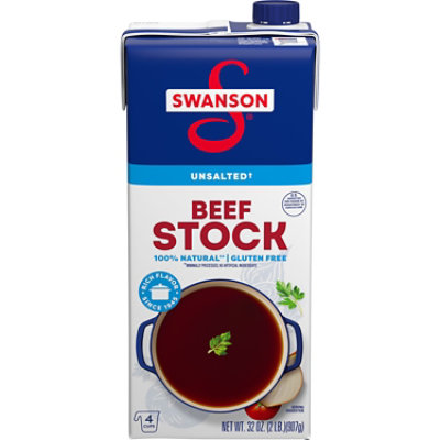 Swanson 100% Natural Unsalted Beef Stock - 32 Oz - Image 1