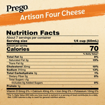 Prego Artisan Four Cheese Alfredo Pasta Sauce - 14.5 Oz - Image 4