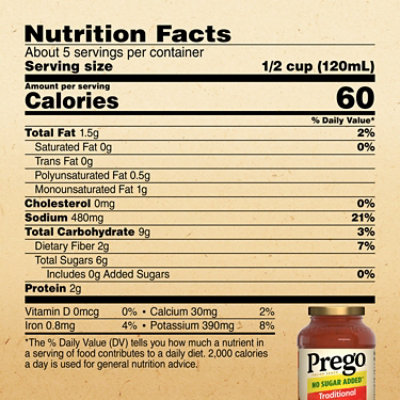 Prego Traditional No Sugar Added Pasta Sauce - 23.5 Oz - Image 4