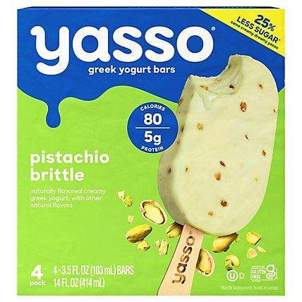 Yasso Frozen Greek Yogurt Bars Pistachio Brittle - 4-3.5 Fl. Oz. - Image 1