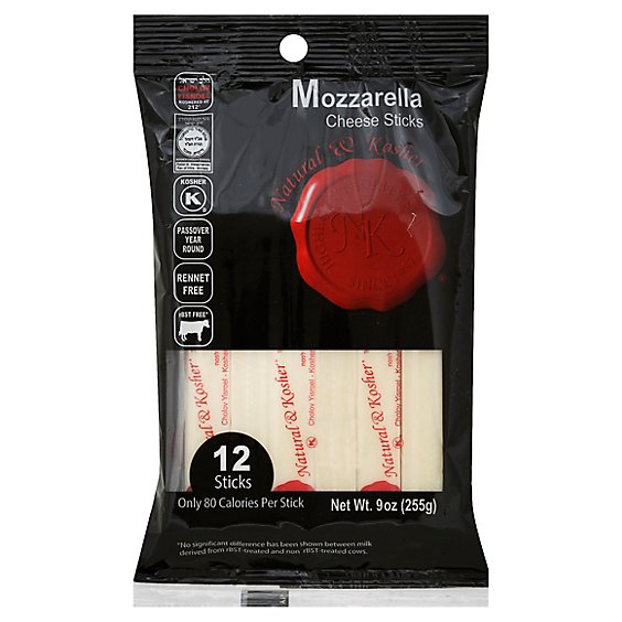 Natural & Kosher Mozzarella Cheese Sticks - 9 Oz