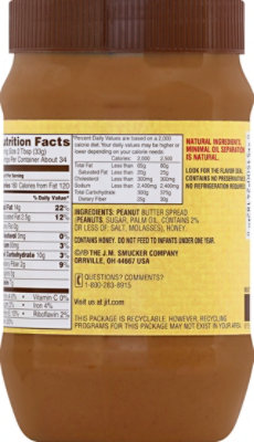 Jif Natural Crunchy Honey Peanut Butter - 40 Oz - Image 3