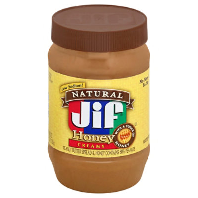 Jif Natural Crunchy Honey Peanut Butter - 40 Oz - Image 1