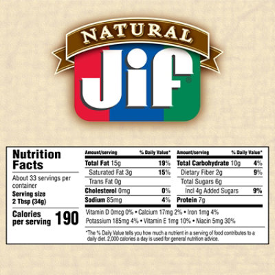 Jif Natural Crunchy Honey Peanut Butter - 40 Oz - Image 5