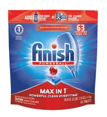 Finish Max in 1 Powerball Detergent Tablets - 63 Count - Image 1
