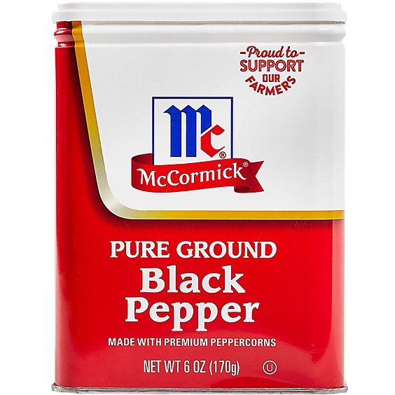 McCormick Pure Ground Black Pepper - 6 Oz