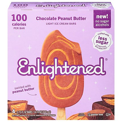 Enlightened Ice Cream Bars Light Chocolate Peanut Butter - 4-3.75 Fl. Oz. - Image 2