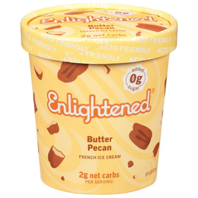 Enlightened Keto Collection Ice Cream Butter Pecan 1 Pint - 473 Ml